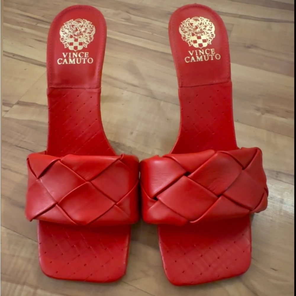 Vince Camuto Bold Red Woven Sandals